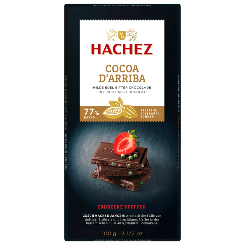 Hachez Schokolade Cocoa Arriba Erdbeer-Pfeffer 100g